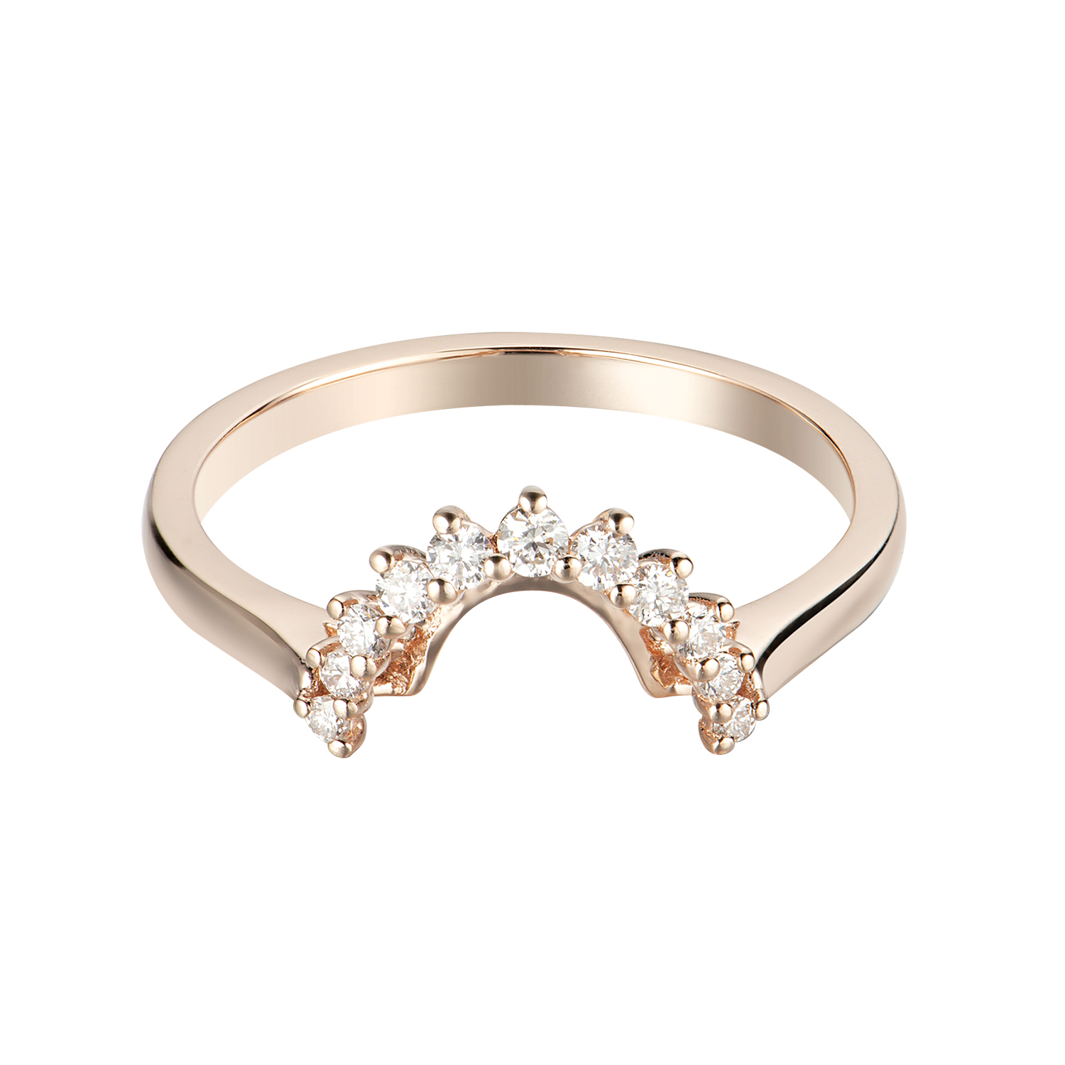 14K Rose Gold Curved Wedding Band